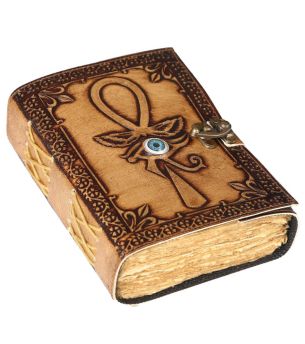Eye of Ra Wings Handmade Leather Journal With Art Sketchbook & Travel Dairy with Vintage lock